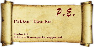 Pikker Eperke névjegykártya